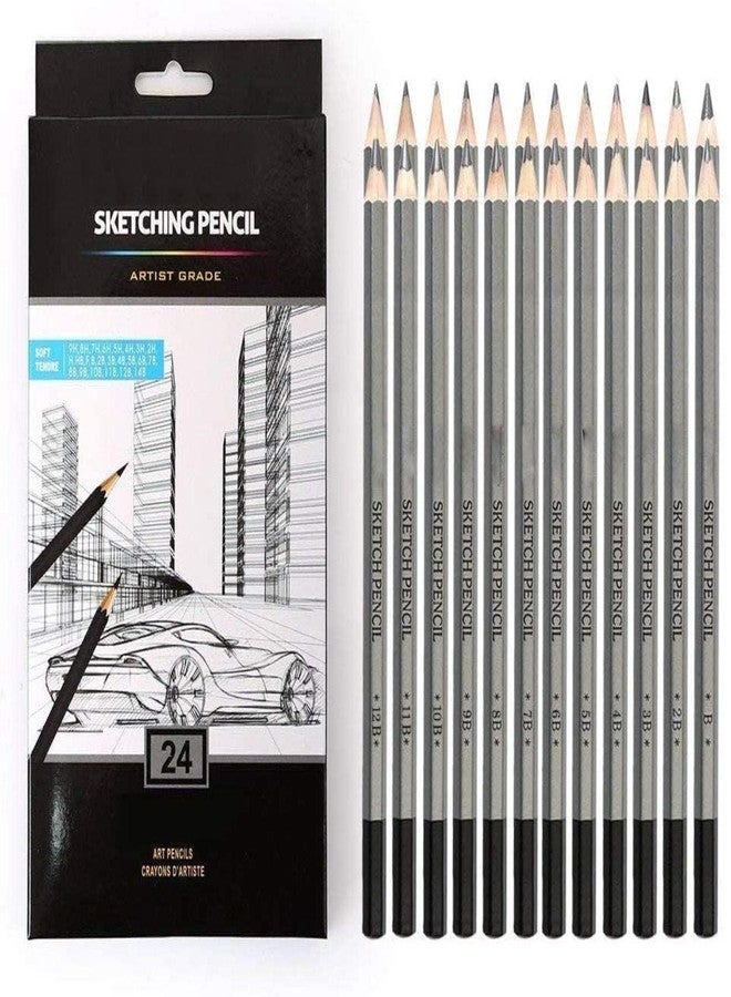 Qatalitic Set of 24 Sketching Pencils for Drawing and Fine Art, for Students, Professionals and Artists - Image 1